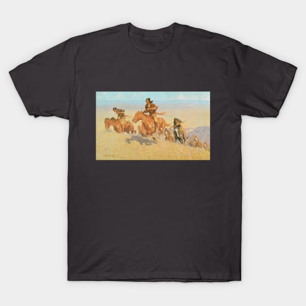 The Buffalo Runners, Big Horn Basin by Frederick Remington T-Shirt by MasterpieceCafe